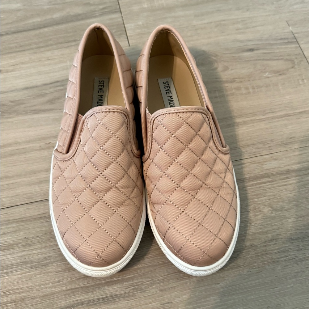 Steve Madden Blush Quilted Slip-Ons
